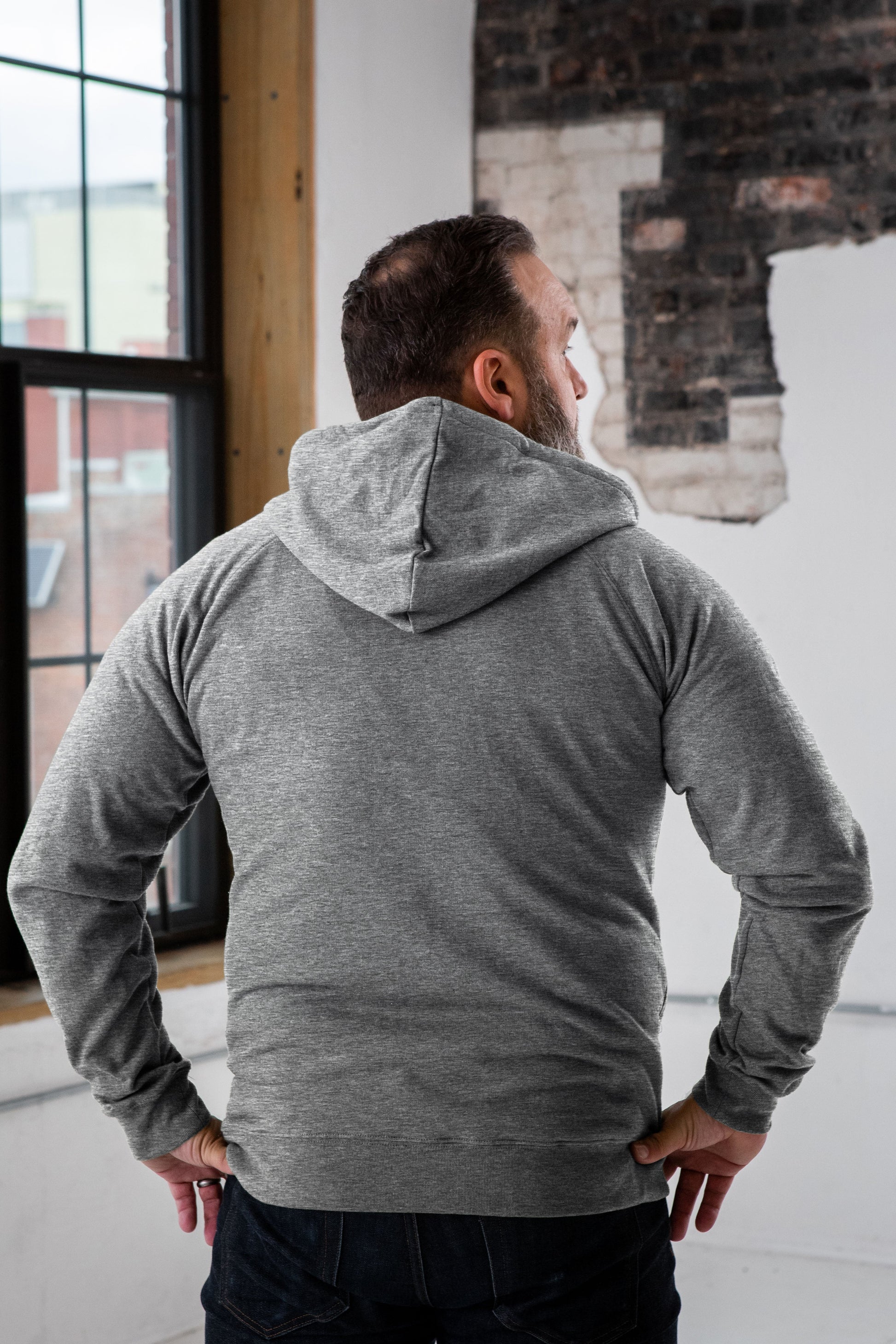 Unisex Heathered Full Zip Hood