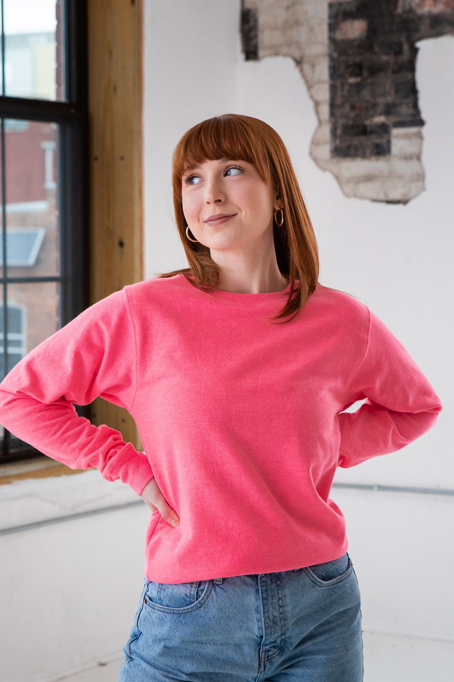 Unisex Heathered Fleece Crew